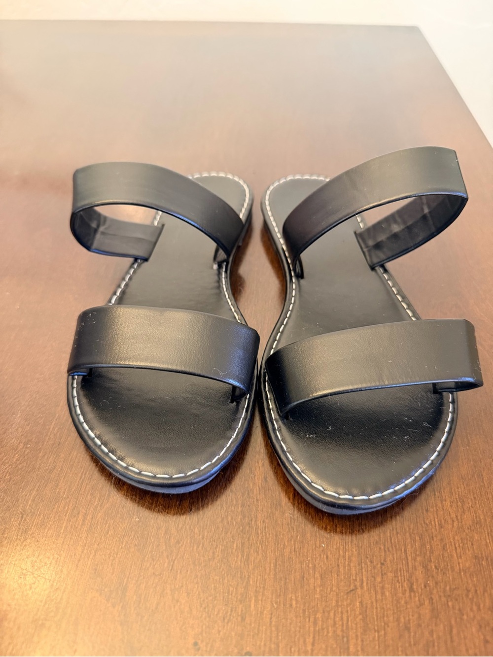Women’s Black Double-Strap Slide Sandals